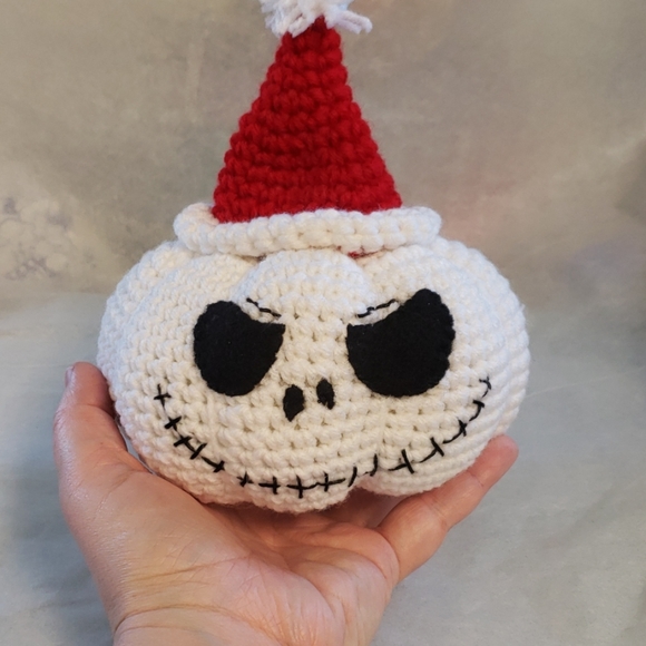 *NEW* 🧵Handmade Crocheted Santa Jack Pumpkin - Picture 5 of 5